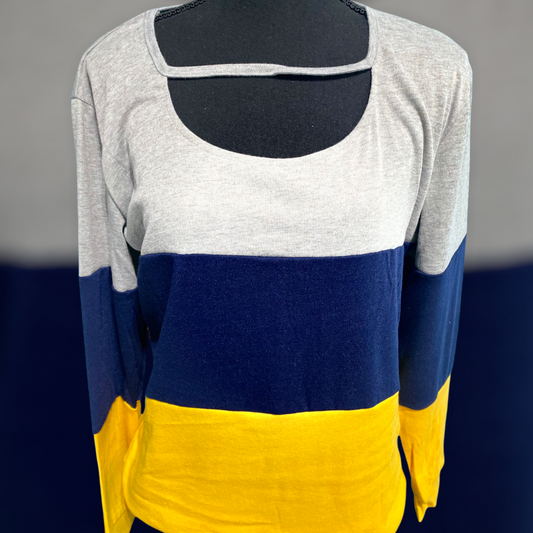 Gray, Navy, and Yellow Longsleeve Shirt Sale