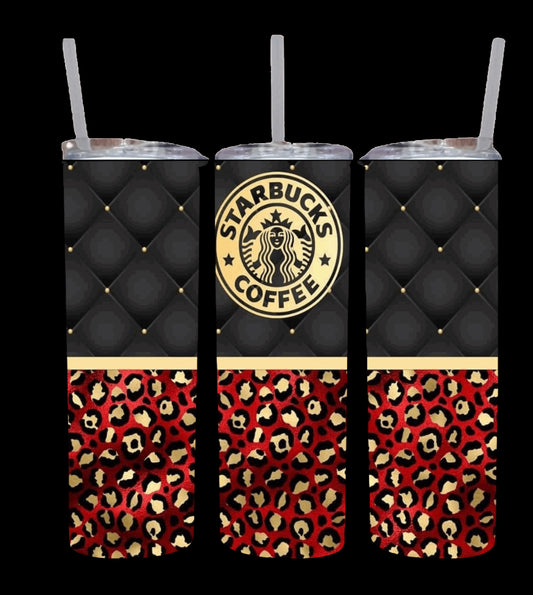 Starbucks Black with red and gold tumbler