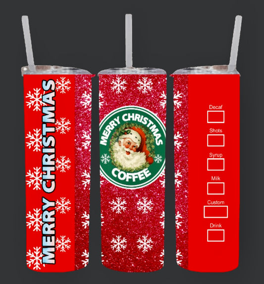 Merry Christmas Starbucks Tumbler