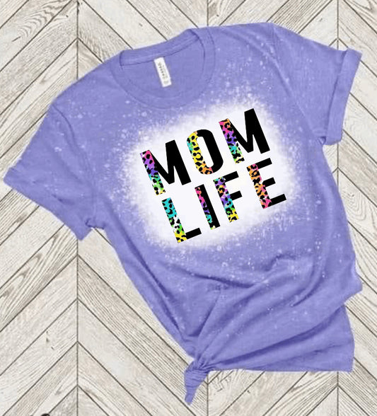 Mom Life purple bleached Shirt