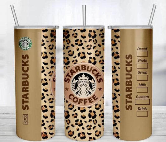 Starbucks Brown Leopard Print Tumbler