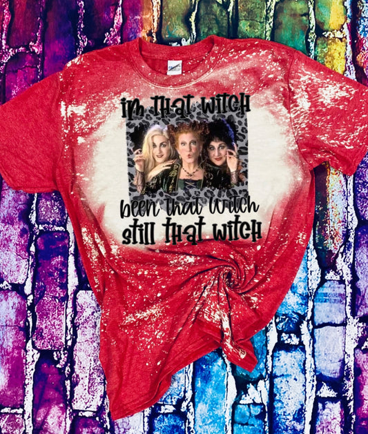 Hocus Pocus I’m that witch been that witch, still that witch red Bleached Shirt