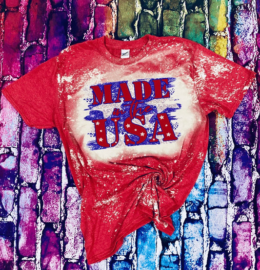 Made in the USA Red bleached Shirt