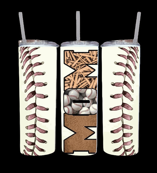 Baseball mom tumbler