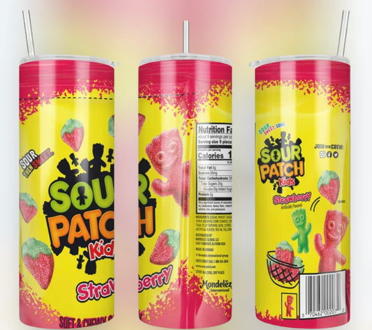 20 oz or 30 oz sour patch kid strawberry tumbler