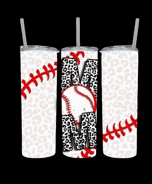 Leopard Baseball Mom tumbler