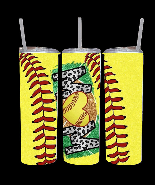 Mom softball tumbler