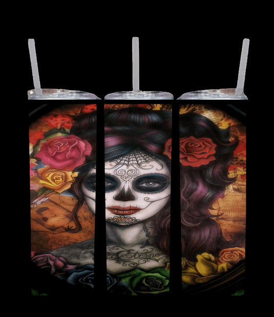 Day of the Dead with Roses Tumbler