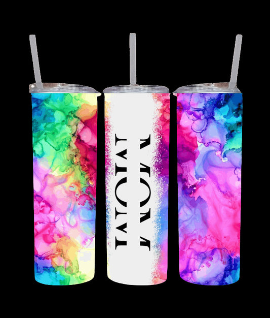 Mom Multi water colors tumbler