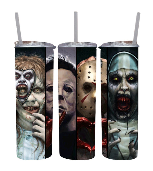 Halloween Tumbler The Exorcist-Regan, Jason, Michael Myers, Evil Nun